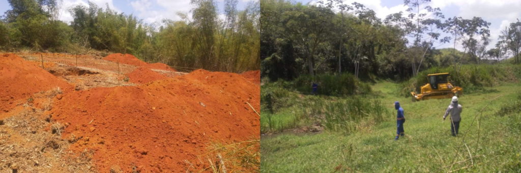 Desmatamento e trabalhos não autorizados para a instalação da Linha de Transmissão no assentamento Chico Mendes I – Tracunhaém (PE). Créditos das imagens: acervo Sítio Ágatha.